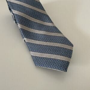 Joseph Abboud Gray Silver Silk Tie Striped 59x3” Dressy Classic Wedding